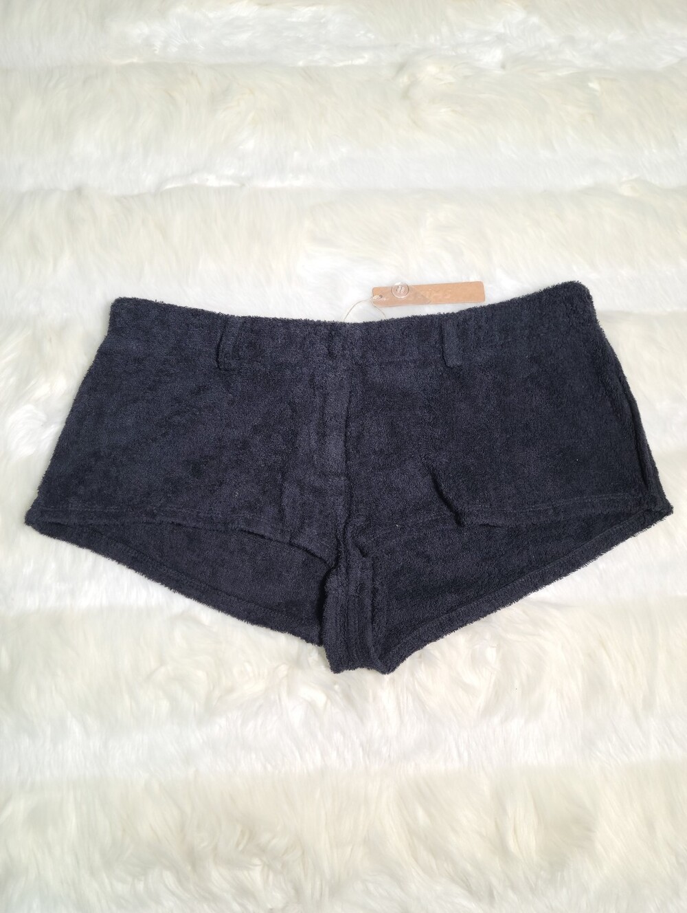 SKIMS Terry Cover-Ups Cotton Short Shorts Black Onyx Women Medium NEW
